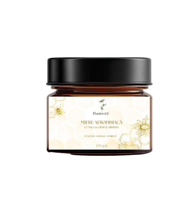 Plantoviril Miere cu Maca și Ginseng siberian - 100 g
