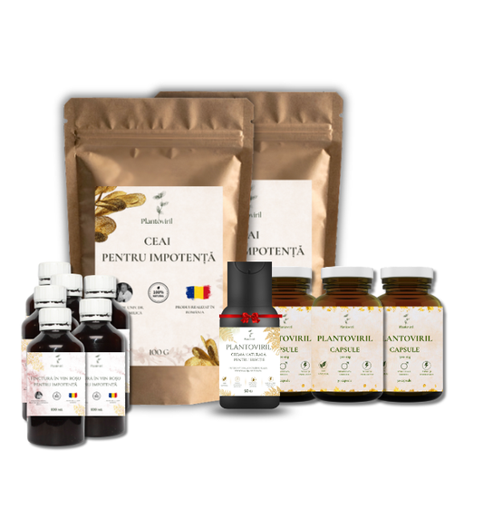 Plantoviril Plus - Pachet Ceai + Macerat + Capsule + Cremă CADOU